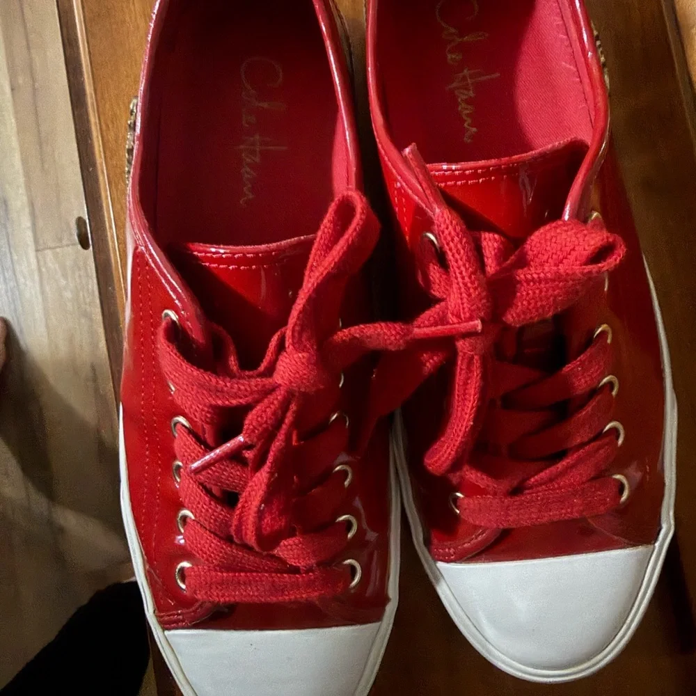 Cole Haan Glossy Red Women's Sneakers - Picture 2 of 4